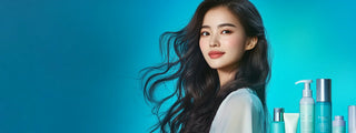 asian woman long wavy hair